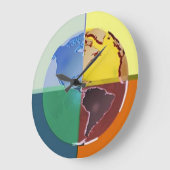 Horloge murale colorée de globe (Angle)