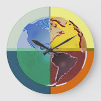 Horloge murale colorée de globe