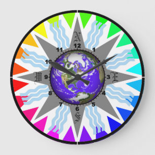 Horloge murale colorée de la terre de boussole