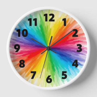 Horloge murale colorée - Design artistique moderne