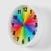 Horloge murale colorée - Design artistique moderne (Angle)