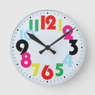 horloge murale colorée pour enfant