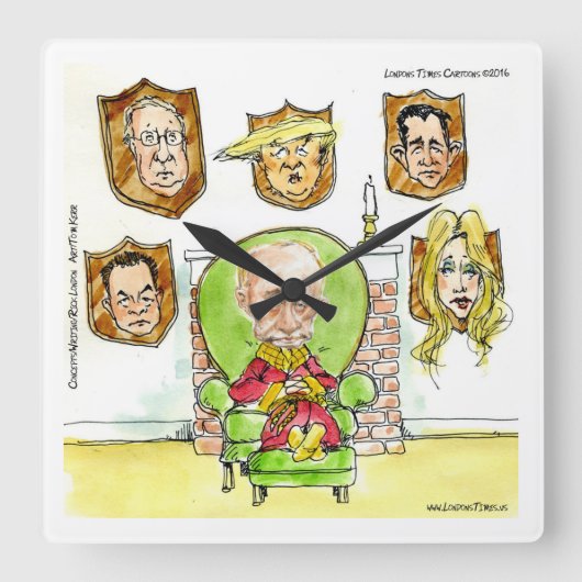 Horloge murale comique de Poutine et Trump par Ric (Recto)