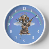 Horloge murale commémorative pour dachshund ange (Recto)