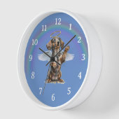 Horloge murale commémorative pour dachshund ange (Angle)