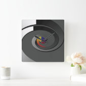 Horloge murale contemporaine grise - remous de 4 (Maison)