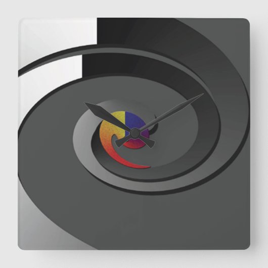 Horloge murale contemporaine grise - remous de 4 (Recto)