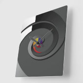 Horloge murale contemporaine grise - remous de 4 (Angle)