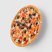 Horloge murale Cool de texture de pizza (Angle)