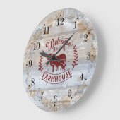 Horloge murale coq de ferme rustique (Angle)