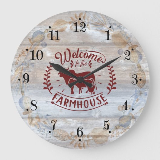 Horloge murale coq de ferme rustique (Recto)