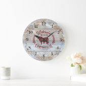 Horloge murale coq de ferme rustique (Maison)