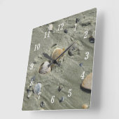 Horloge murale coquillages et sable (Angle)