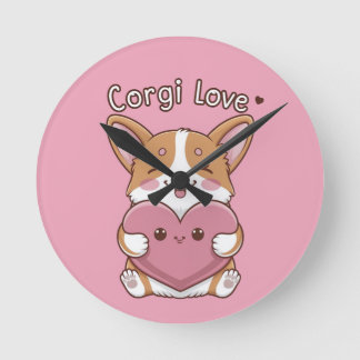 Horloge murale Corgi Love