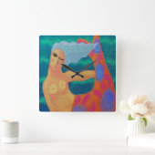 Horloge murale couleur Abstraite sirène Carré de l (Maison)