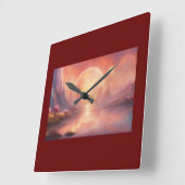 Horloge murale Couleur Bourgogne, Abstraite (Angle)