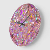 Horloge murale couleur Confetti rose (Angle)