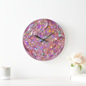Horloge murale couleur Confetti rose (Maison)