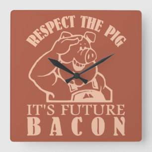 horloge murale couleur personnalisée PIG TO BACON