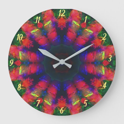 Horloge murale couleur Psychédélique rétro Boho (Recto)