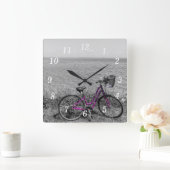 Horloge murale couleur sélective du vélo de l'île (Maison)