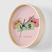 Horloge murale couple d'ours mignon (Angle)