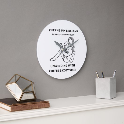 Horloge murale Cozy Reading & Coffee (Bureau)