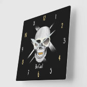 Horloge murale crâne Just Be Cool (Angle)