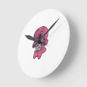 Horloge murale crâne rose (Angle)