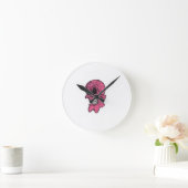 Horloge murale crâne rose (Maison)
