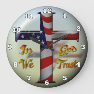 Horloge murale croisée patriotique d'amusement