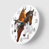 Horloge murale - Customisée, 5 Chevaux (Angle)