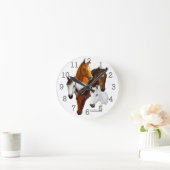 Horloge murale - Customisée, 5 Chevaux (Maison)