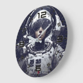 Horloge murale Cyberpunk Cosmic Navigator (Angle)