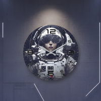 Horloge murale Cyberpunk Cosmic Navigator