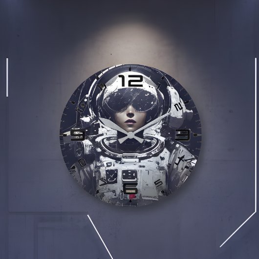 Horloge murale Cyberpunk Cosmic Navigator