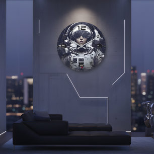 Horloge murale Cyberpunk Cosmic Navigator