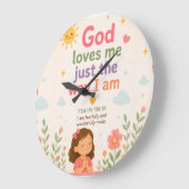 Horloge murale d'affirmation chrétienne pour enfan (Angle)