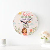 Horloge murale d'affirmation chrétienne pour enfan (Maison)