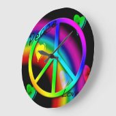 Horloge murale d'arc-en-ciel de paix et d'amour (Angle)