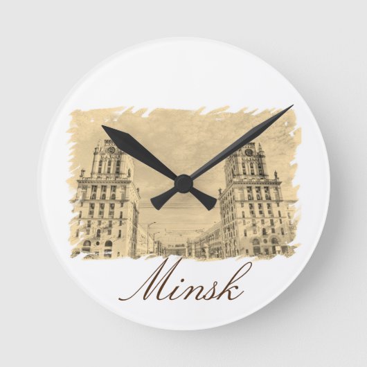 Horloge murale d'architecture du Belarus Minsk (Recto)
