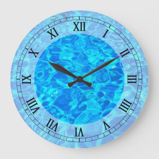 horloge murale d'arrière - plan de l'eau bleue