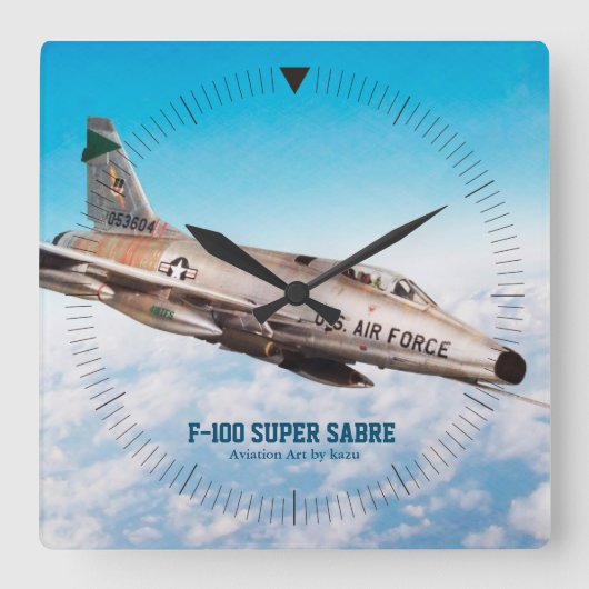 Horloge murale d'art aéronautique"F-100 Super Sabr (Recto)