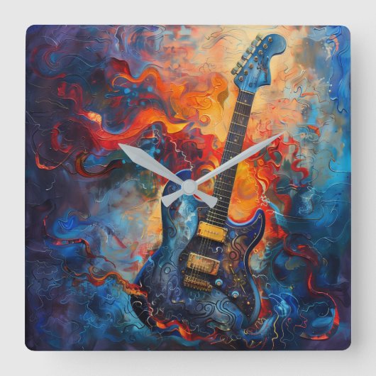 Horloge murale d'art de la guitare électrique (Recto)