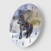 Horloge murale d'art équin hivernal (Angle)