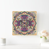 Horloge murale d'art folklorique boho (Maison)