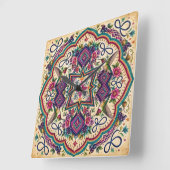 Horloge murale d'art folklorique boho (Angle)