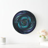 Horloge murale d'art numérique de faille (Maison)