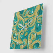 Horloge murale d'art octopus moderne - Peinture (Angle)