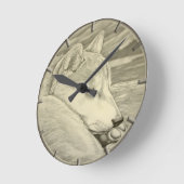 Horloge murale de 柴犬礼物 de décor de cadeaux (Angle)